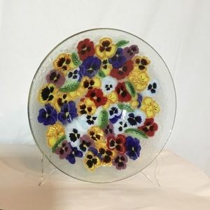 Bowl, handblown large glass bowl,centerpiece,display/ decoration,vibrant colors